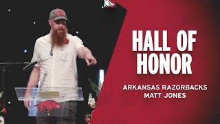 Arkansas Razorbacks Hall of Honor 2024 Matt Jones Induction Speech  RAZORBACK FOOTBALL [upl. by Warrick655]