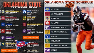 2024 Oklahoma State Cowboys Football Game Schedule [upl. by Arleyne]