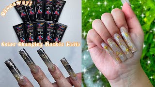 COLOR CHANGING MARBLE NAILS TRYING ASTOUND BEAUTY POLYGEL KIT  GIVEAWAY  Nail Tutorial [upl. by Mun231]