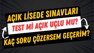 Açık Öğretim Lise Sınavları Nasıl Olacak [upl. by Krawczyk]