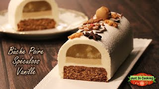 ❅ Recette de Bûche de Noël Poire Spéculoos Vanille ❅ [upl. by Manas726]