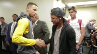 Neymar Jr hangs with the Golden State Warriors following their‪ ‎NBAFinals‬ Game 2 victory [upl. by Coopersmith]