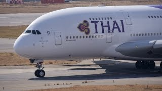 Thai Airways Airbus A380 HSTUB Takeoff from Kansai 24L  KIXRJBB  Kansai Airport [upl. by Atirahc310]