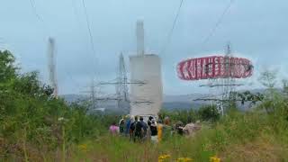 Sprengung der Türme Kraftwerk Ensdorf [upl. by Eirelam]