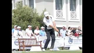 John Senden Golf Swing  Iron Slow Motion Volvo World Matchplay Face On [upl. by Ansilme977]