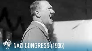 Nazi Congress in Nuremberg Germany 1936  British Pathé [upl. by Nabru]