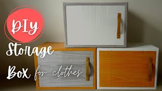 Cardboard Organizer Box for Clothes  Easy Cabinet Storage DIY Crafts for Stuff Making at home [upl. by Ikin]