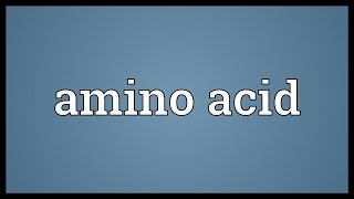 Amino acid Meaning [upl. by Reisch]