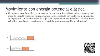 SISTEMA MASA RESORTE SIN FRICCION  ENERGIA POTENCIAL ELASTICA EJEMPLOS N°5 velocidad de la caja [upl. by Gelasias]