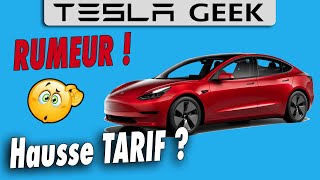 HAUSSE de PRIX de la Model 3 Propulsion 2022  La RUMEUR devenue réalité le lendemain [upl. by Fihsak167]