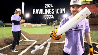 Hitting with the 2024 RAWLINGS ICON  USSSA Baseball Bat Review [upl. by Ahtan889]