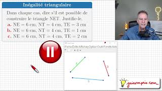 Exercice ♦ Inégalité triangulaire  le triangle estil constructible  ♦ Cinquième [upl. by Kella]