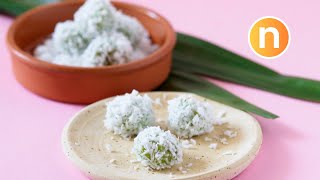 OndeOnde  PandanFlavored Glutinous Rice Balls with Palm Sugar  Buah Melaka Nyonya Cooking [upl. by Airamana]