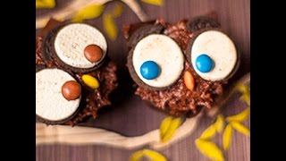 Come decorare le cupcake a gufetti  videoricetta per feste di Halloween o compleanni [upl. by Isiah]