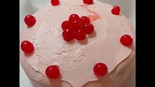 Maraschino Cherry Cake with Maraschino Cherry Buttercream [upl. by Okimik]