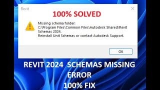 How to FIX  REVIT 2024 Missing schema C\Program Files\Common Files\Autodesk Shared\Revit Schemas [upl. by Nnylorac]