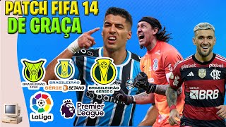 PATCH FIFA 14 PC FRACO  BRASILEIRÃO SÉRIE A B E C ESTADIOS PLACARES E FACES É DE GRAÇA [upl. by Horvitz]