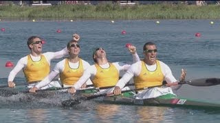 Australia Gold  Mens Kayak Four 1000m  London 2012 Olympics [upl. by Jerz444]