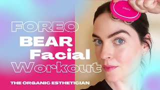 FOREO BEAR Facial Workout Microcurrent DEMO  Review [upl. by Tammany891]