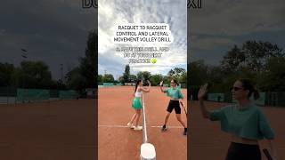 Racquet to racquet control and lateral movement volley drill tennis tennisdrill tennisdrills [upl. by Adda899]