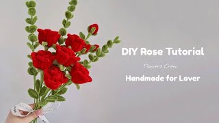 DIY Red Roses How to Make Rose Flower with Pipe Cleaners Handmade Gift Ideas [upl. by Christenson181]