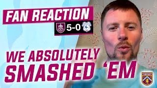 Fan Reaction  BURNLEY 50 CARDIFF CITY  🤩 Lewis quotWOW We absolutely SMASHED themquot [upl. by Inalaehak]