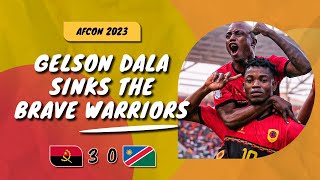 🇦🇴 ANGOLA 3  0 NAMIBIA 🇳🇦  5star Mabululu and Gelson Dala send Palancas Negras to QFs [upl. by Pantia]