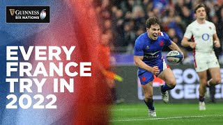 Every France Try  2022 Guinness Six Nations Grand Slam [upl. by Ortrud]