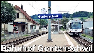 Gontenschwil Railway Station Switzerland  Zugverkehr beim Bahnhof Gontenschwil [upl. by Nylrats]