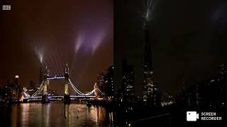 The Shard London Countdown of New Year 2021 Light Shows [upl. by Delmer]