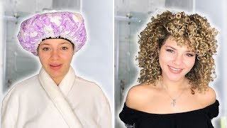 MY CURLY HAIR MORNING REFRESH ROUTINE FOR FRIZZ FREE CURLS without water [upl. by Hanway]