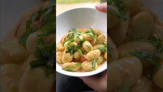 ASMR  Gnocchi with tomato mozzarella and basil  Shorts asmr asmreating eating [upl. by Atilehs138]