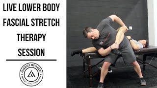 Live Fascial Stretch Therapy Session  Lower Body Complex Hips Low Back Glutes and Legs [upl. by Maryl]