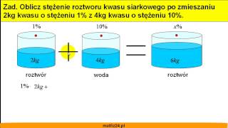 Mieszanie roztworów procentowych  Zadanie 6  Matfiz24pl [upl. by Colet]