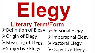 Elegy II What is Elegy  Definition of Elegy II Meaning of Elegy II Its type II Explained in Hindi [upl. by Atinra]