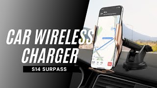 Hoco S14 Surpass wireless charging phone holder for car dashboard windshield and air outlet [upl. by Arquit936]