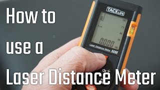 How to use a Laser DistanceRange Measure  distanceareavolumepythagorus TACKLife review [upl. by Fem]