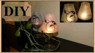 DIY  Pumpkin Wine Glass Candle Holders [upl. by Narag]