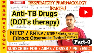 Respiratory pharmacology part4  Antitubercular drugs pharmacology  DOTs therapy for tuberculosis [upl. by Eibreh]