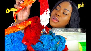 KING CRAB SEAFOOD BOIL MUKBANG  HOT CHEETOS  TAKIS BLUE HEAT  CHEESY SAUCE  ASMR EATING [upl. by Erek409]