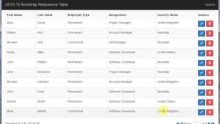 JSON To Bootstrap Table v10 [upl. by Wallie]