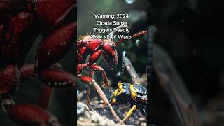 Warning 2024 Cicada Surge Triggers Deadly Cow Killer Wasp ants wasp cicada [upl. by Atinas511]