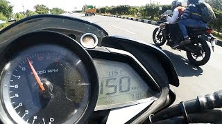 Honda CBR 250r VS Pulsar NS 200  Drag Race  Highway Battle  Topspeed 155KMH [upl. by Alberik]