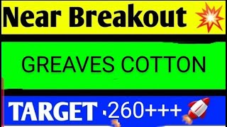 greaves cotton share latest news today greaves cotton share analysis greaves cotton share target [upl. by Eirrej215]