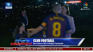 Barcelona Bid Iniesta Farewell Sports This Morning [upl. by Lorrimor]