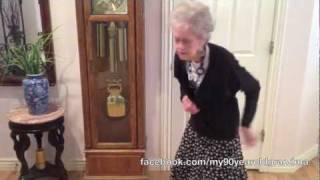 My 90YearOld Grandma Dances to Whitney Houston  I Wanna Dance with Somebody [upl. by Orofselet]