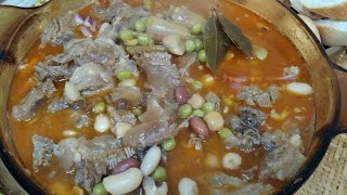 Beef tendon Stew with bean  Ragoût de tendon de bœuf aux haricots Full version at my channel [upl. by Eynahpets]