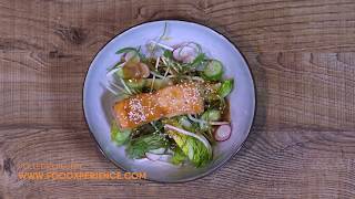 Soba noedelsalade met zalm en sesam soja vinaigrette  Hoe Maak Ik  FoodXperiencecom [upl. by Mirilla]