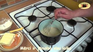 Kā pagatavot miltu mērci ar saldo krējumu How to cook the flour sauce with sweet cream [upl. by Aek]