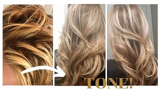 HOW TO TONE BRASSY HAIR  WELLA T18  T11  BRASSY TO ASHY [upl. by Ibur]